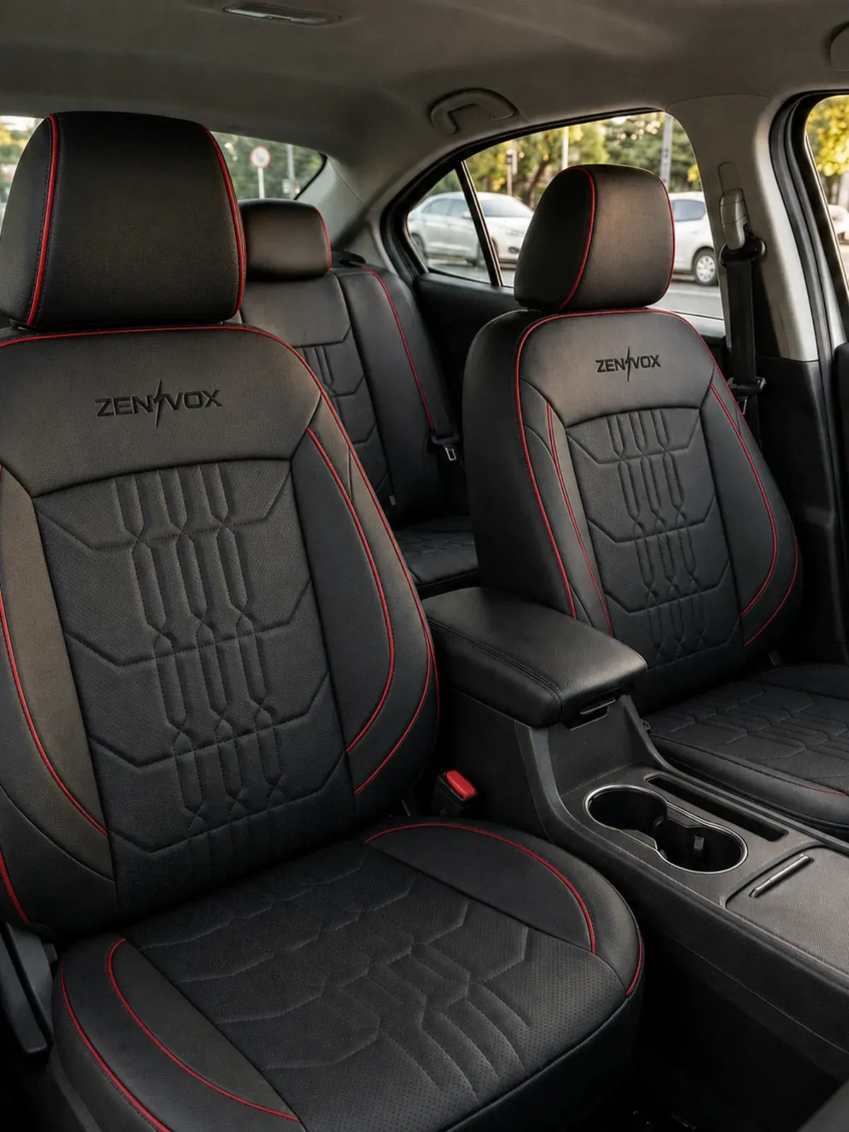 Funda de butaca Zenvox instalada en el asiento de un auto
